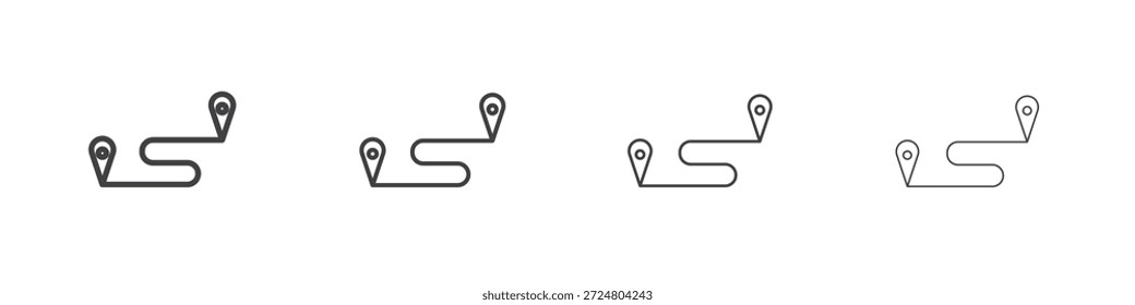 Ícones de rota para design gráfico e Web.
