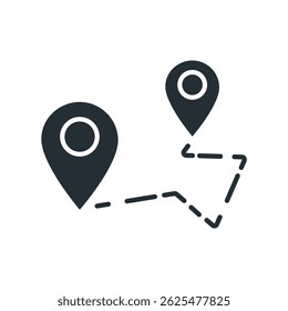 route icons isolated on White Background. Flat style design