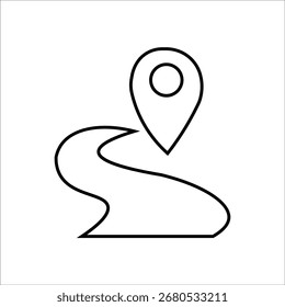 ícones de rota. vetor de linha simples