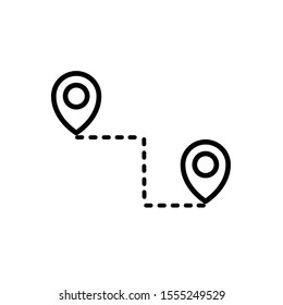 Route icon,vector illustration. Flat design style. vector route icon illustration isolated on White background, route icon Eps10. route icons graphic design vector symbols.