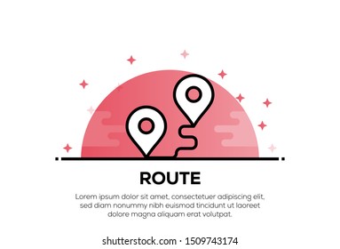ROUTE AND ILLUSTRATION ICON CONCEPT