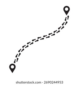 Route Indication Footprints Guiding the Way from Start to Destination with Navigation Pointers and Directional Footprints