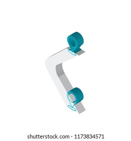 Route isometric left top view 3D icon