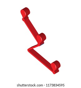 Route isometric left top view 3D icon