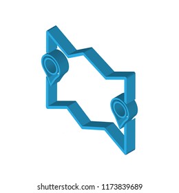 Route isometric left top view 3D icon