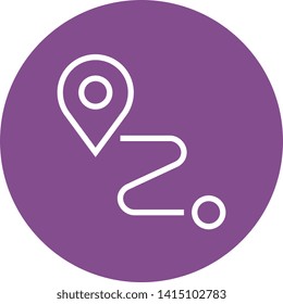 Route Journey Path Outline Icon