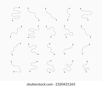 Route Journey Travel Dashed Line Path Vector