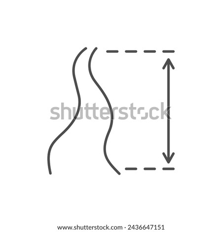 Route length line outline icon