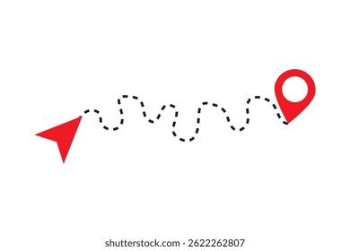 Route line, direction of travel.