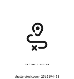 Route Line Icon. Editable Stroke