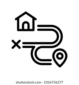 route line icon illustration vector graphic. Simple element illustration vector graphic, suitable for app, websites, and presentations isolated on white background