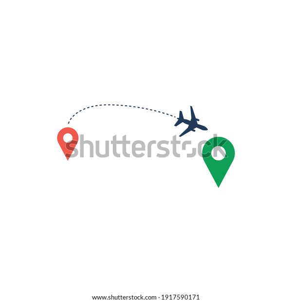 Route line icon\
with map pin . Vector symbol in trendy flat style on white\
background. Travel sing for\
design.