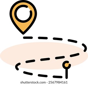 Route line icon. Navigation outline vector sign. Location linear style pictogram. GPS symbol, logo illustration. Editable stroke.
