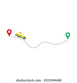 Route line icon. Vector symbol in trendy flat style on white background. Travel sing for design. Vector illustration