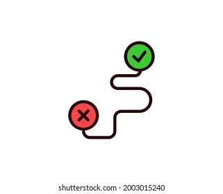 Route line icon. Vector symbol in trendy flat style on white background. Travel sing for design.