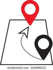 Route line icon. Vector symbol in trendy flat style on white background. Travel sing for design.
