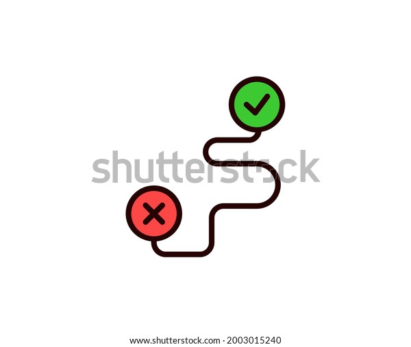 Route line icon. Vector symbol in\
trendy flat style on white background. Travel sing for\
design.