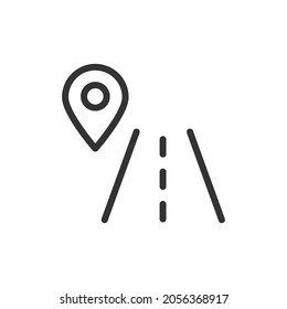 Route line icon. Web symbol for web and apps. Sign design in outline style. Route stroke object.