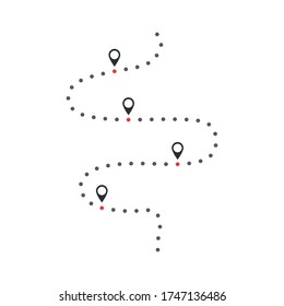 Route line vector template illustration design 