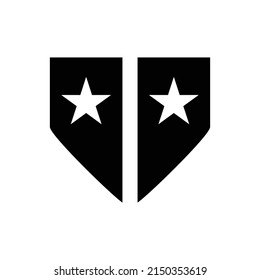 Route location double with star simple flat design illustration 
