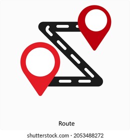 Route or Location Icon Concept