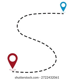 Design do ícone de localização da rota. ilustração de vetor