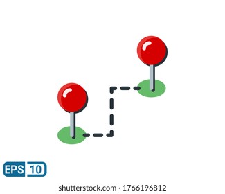 route location icon in flat style isolated on white background. Editable color. EPS 10