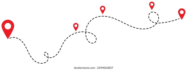 Route location icon isolated on white background. Road location icon. Location map path distance icon. Location vector for web and design.