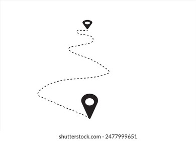 Route location icon. Map pin icon for destination. start and end journey symbol, black color vector illustration isolated on white background.
