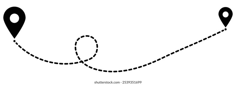 Route location icon on white background. Start and end journey signs symbols. Vector illustration. EPS 10.