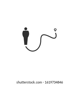 Route location Icon vector sign isolated for graphic and web design. Track direction symbol template color editable on white background.