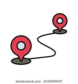 route location icon with white background vector stock illustration