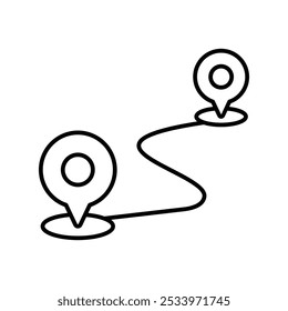 ícone de localização de rota com fundo branco vetor stock ilustração