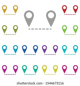 Route, location multi color icon. Simple glyph, flat vector of location icons for ui and ux, website or mobile application