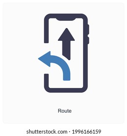 Route or Location Pin Icon Concept
