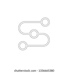 Route location. simple flat vector icon illustration. outline line symbol - editable stroke