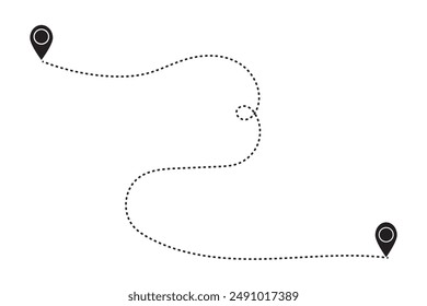 Route location symbol. Vector isolated icon