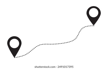 Símbolo de ubicación de ruta. Vector aislado