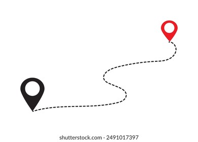Route location symbol. Vector isolated icon