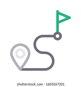 route location vector color line icon 