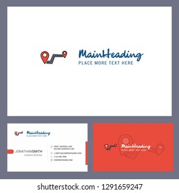 Route Logo design with Tagline & Front and Back Busienss Card Template. Vector Creative Design