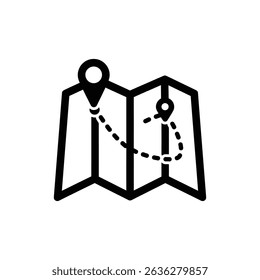 Route Map with Dotted Line Path for Navigation