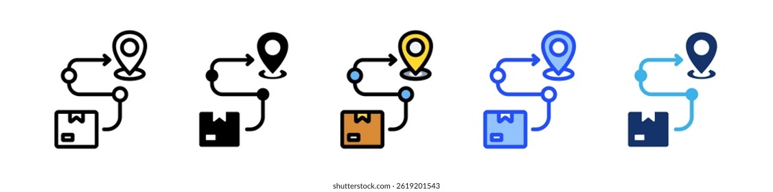Route Map Icon Collection With Multiple Styles