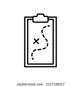 Route map icon. Cross sign. Paper folder. Search something. Location mark. Simple art. Vector illustration. Stock image.