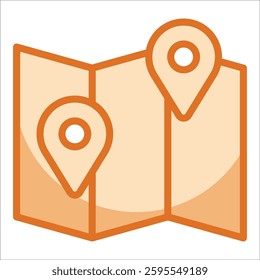 Route Map Icon Element For Design