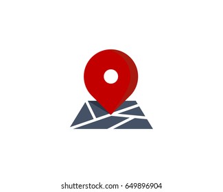 Route Map Icon Logo Design Element