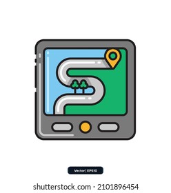 route map icon. map and navigation icons. Icons included Maps, location and navigation icons. Collection of high quality vector icons. 