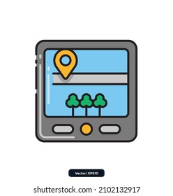 route map icon. map and navigation icons. Icons included Maps, location and navigation icons. Collection of high quality vector icons. 