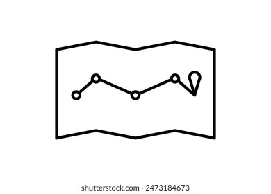 Route map icon. icon related to supply chain. suitable for web site, app, user interfaces, printable etc. line icon style. simple vector design editable