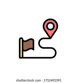 Route, map icon. Simple color with outline vector elements of navigation icons for ui and ux, website or mobile application